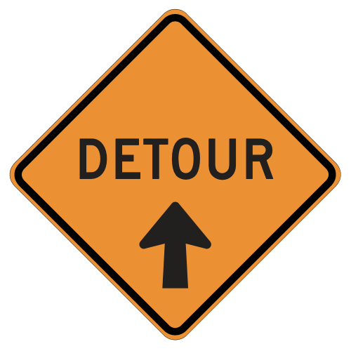 MUTCD SC9 (CA) Detour with Arrow Sign